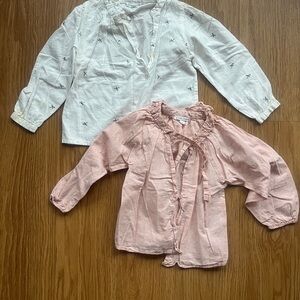 Louis Louise Salmon and White Kids Blouse Set